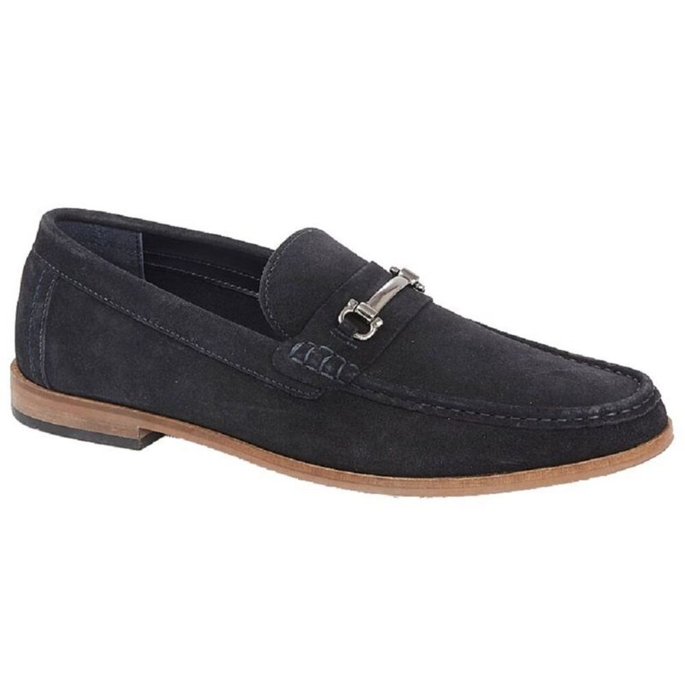 Roamers Mens Suede Slip-on Casual Shoes / Navy